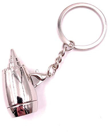 Onwomania Bottle Cooler Champagne Ice Cube Keyring Metal Lucky Charm in Aluminium Gift Box, Ideal as a Gift, silver, One Size