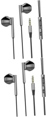 OSALADI 2pezzi Cuffie In-ear Metalliche Con Microfono e Bass Profondo Auricolari Cablati Per Gaming e Musica Compatibili Con Smartphone e Tablet Nero
