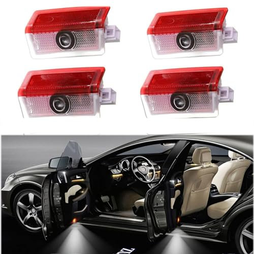 MeYuxg Car Door Projector Lights 4pcs HD LED Welcome LOGO Light Compatible for A/B/C/E/M/ML/G/GL/GLA/GLE/GLS Series