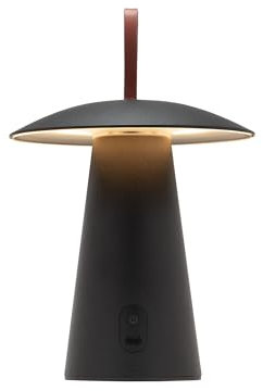 LUUK Studio NUOVO: Moderna lampada da tavolo a LED, adatta per esterni e mobile, senza fili, illuminazione da giardino per terrazza e balcone, nero opaco