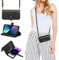 xinyunew Reißverschluss Handyhülle für Xiaomi Mi 10T Pro/Xiaomi Mi 10T Hülle mit Band, Leder Xiaomi Mi 10T Pro Handytasche Handyhülle Praktische Handykette Kartenfächer Umhängetasche Case,Schwarz