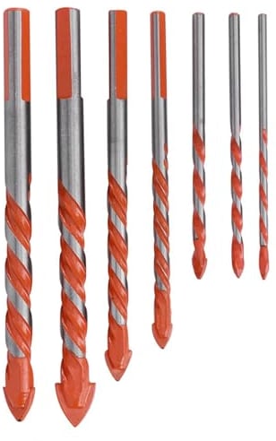 Ceramic Tile Drill Bits 7Pcs Center Drill Ceramic Tile Drill Bit Wall Hole Drilling Tool Bit High Speed Steel Punch Needle Center Drill Orange