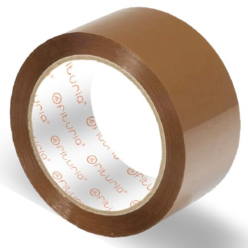 OFITURIA Nastro Adesivo per Imballaggio, Nastro per Pacchi Marrone, Nastro da Imballaggio per Scatole da Trasloco e Spedizioni, Nastro per Pacchi, Nastro Imballaggio Resistente (50mmx66m, 1 nastro)