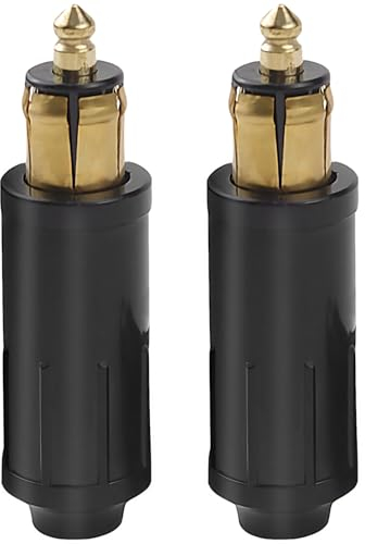 2 Stück Zigarettenanzünder Stecker, 12v Stecker 2 Polig Passt in Jede Europäische Din-Buchse Sowie in Autos, Lkws, Motorräder, Roller, Geländefahrzeuge(Schwarz)