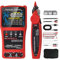 Network Cable Tester Wire Tracker Tone Generator Ethernet Tester Multimetro VFL 3 in 1 RJ45 CAT5 CAT6 CAT7 CAT8 RJ11 Tone BNC Tester PoE Test Cable Length Cable