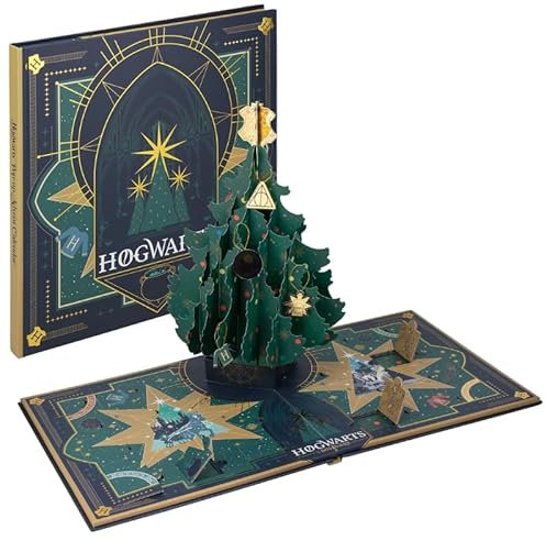Paladone Harry Potter Hogwarts - Calendario de Adviento desplegable de 24 días con árbol de Navidad, Regalos con Licencia Oficial y decoración de Temporada para Dormitorio de niños