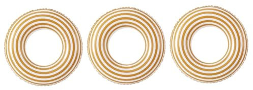 TOYANDONA 3 Piezas Anillo de natación Inflable Anillos de natación para Adultos Flotador de Piscina de Flamenco colchoneta Hinchable Juegos de Agua Anillo de natación a Rayas de PVC Orange