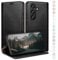 HUOUH for Samsung Galaxy S25 Wallet case with RFID Blocking PU Leather,Flip Folio Book covers,Credit Card Holder Shockproof Phone case Women Men for Samsung S25 case Black
