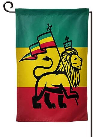 Bandiera Reggae Rasta Leone Bandiera Da Giardino Durevole Bandiere All'Aperto Divertente Bandiera Da Cortile Decorazione Per Patio Interni Esterni 30X45Cm