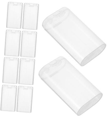 TEHAUX 10pcs Small Storage Box for Batteries Electronics Plastic Battery Organizer Case Sections