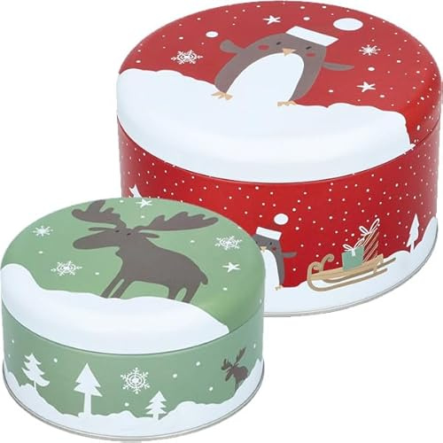 Birkmann, GBD Set Weihnachtstiere klein rund, 14×14×7 cm, Weißblech, GBD Weihnachtstiere