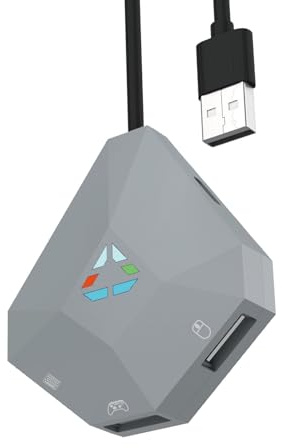 Nahtloser Tastatur Maus Adapter mit 3,5-mm Anschluss, passend für mehrere Konsolen, anpassbare Tastenkombinationen, präzise Gaming Steuerung, Tastatur Maus