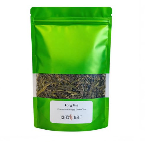CHEF'S TABLE® Thé vert Long Jing Dragon Well de qualité supérieure - Thé chinois en vrac authentique - Thé vert naturel de qualité supérieure dans une élégante boîte cadeau (100)