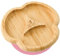 bamboo bamboo Plato Para Bebé Y Niño Pequeño, Plato Dividido De Bambú Con Succión Segura Para Alimentación Y Destete, Vajilla Antideslizante Para Bebés Desde 6 Meses (Dividido, Rosa)