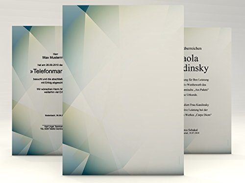Urkundenpapier Excellent 50 Blatt | modern | für Urkunden Zertifikate | DIN A4 190g/qm | hochwertig | Briefpapier | Kartonpapier | certificate paper | Blanko Urkunde | Anerkennung Papier