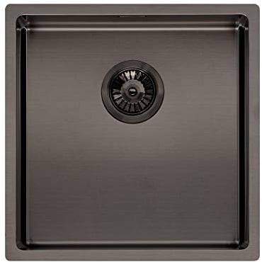 Reginox Miami 40x40cm Grey Single Bowl Stainless Steel Undermount Kitchen Sink