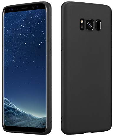 HSP Schwarze Hülle kompatibel mit Samsung Galaxy S8 | Premium TPU Silikon Case | Geeignet für Induktives Laden | Kratzfest Stoßfest | Matte Oberfläche | Passgenaue, weiche, dünne Schutzhülle