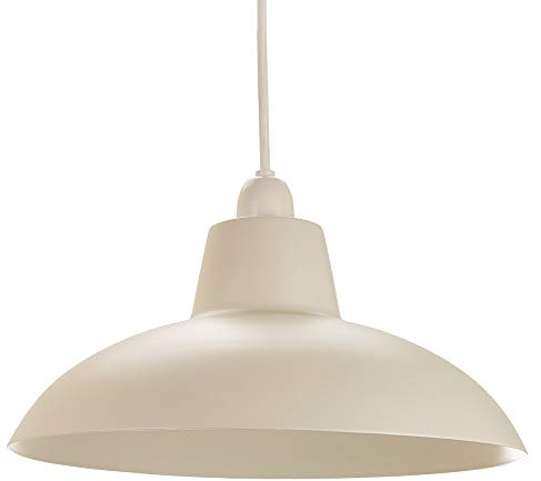 Industrial Retro Designed Matt Cream Curved Metal Ceiling Pendant Light Shade | 60w Maximum | 29cm Diameter by Happy Homewares