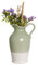Flower Vase Ceramic Pitcher Jug Decorative Two Tone Green & White Floral Display Vase Spring Summer Easter Decor Gift