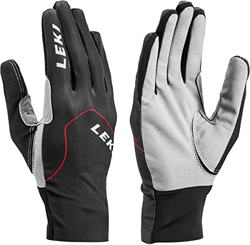LEKI Nordic Skin Handschuhe, schwarz-rot-Graphit, EU 8,5