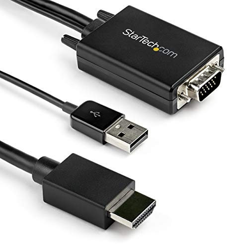 StarTech.com 3m VGA to HDMI Converter Cable with USB Audio Support & Power - Analog to Digital Video Adapter Cable to connect a VGA PC to HDMI Display - 1080p Male to Male Monitor Cable