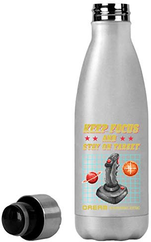 Stay On Target Retro Gaming Poster Pixel Art Thermische Reiseflasche 350ml