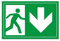 Aluverbund Hinweis Schild 30x20cm Wetterfest Kratzfest Rostfrei UV beständig - Notausgang unten