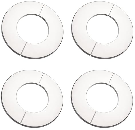 sourcing map Wall Split Flange, Stainless Steel Round Escutcheon Plate for 100mm Diameter Pipe 4Pcs