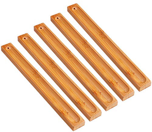 Dtoterul Räucherstäbchen Halter Holz 5 Stücke Räucherstäbchenhalter Incense Sticks Holder Bambus Halter für Räucherstäbchen Weihrauch Brenner Asche Fänger 23cm für ZubehörHome Decor