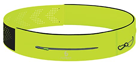 FlipBelt Adjustable Zipper - Verstellbarer Laufgürtel für Handy & kleines Zubehör - Sport-Bauchtasche für Damen und Herren - Neon Gelb