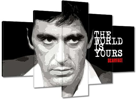 Wandbild auf Leinwand, Motiv The World Is Yours Pacino, 150 x 105 cm, Nr. H149M_PC5H
