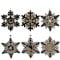 com-four® 12x Tannenbaumschmuck Holz-Anhänger Set - Weihnachtsbaumschmuck zum Dekorieren - Christbaumschmuck im Schneeflockendesign