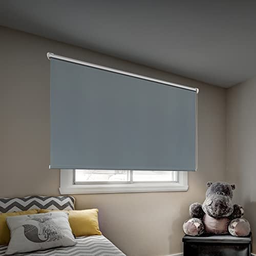 STORESDECO - Verdunkelungsrollo Klemmfix ohne Bohren, Klemmrollo Blackout Thermo, Rollo Blickdicht einfache Montage, Ideal für Flügelfenster | Easy Fix Thermo, Silber, 60 cm x 180 cm