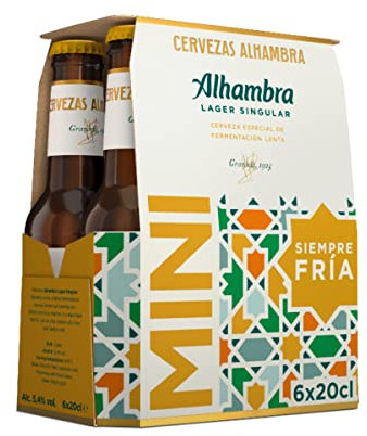 Alhambra Especial MINI, Pack 24 Botellas x 20 cl, Cerveza Especial de Fermentación Lenta, 5.4% Volumen Alcohol