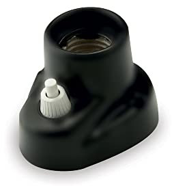 AMARCORDS - Applikationen Porzellan mit E27-Knopf, Sockel mit Schalter, Lampenfassung in Vintage-Farbe MATTSCHWARZ