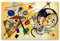 Berühmtes Wandkunst Wassily Kandinsky(Querlinie)Leinwandbilder Kunstdruck Bilder Reproduktion Leinwanddruck Bilder Poster und Druck auf Leinwand Gemälde Wandbild 40x65cm(16x26in)Rahmenlos