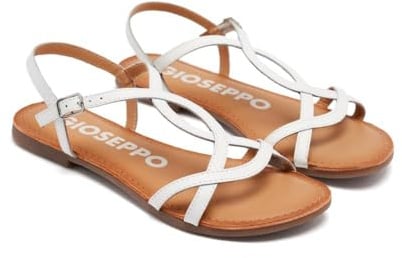 GIOSEPPO Sandalias Blancas de Tiras Finas para Mujer lamim