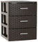 AC - Cajonera de Ordenación Modelo Rattan - 3 Niveles - Torre de almacenaje Multiusos, Organizador Auxiliar, Almacenamiento, baño - 46,5 x 36,5 x 36,5 cm - Color Wengue