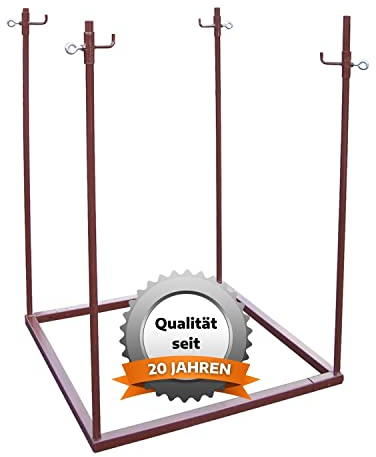 AWOTEX Big Bag Halter 101 x 101 x 140 cm I Einfüllhilfe für Säcke I Metall-Gestell für Asbest I Verschiebbare Aufnahmen & Platzsparender Transport I Baustellen-Zubehör