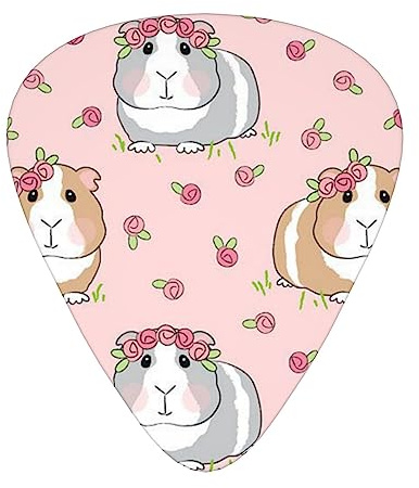 Gitarrenplektren mit Meerschweinchen und Cupcakes, 12 Stück, dünn, mittelschwer, 3 Größen, für Ukulele