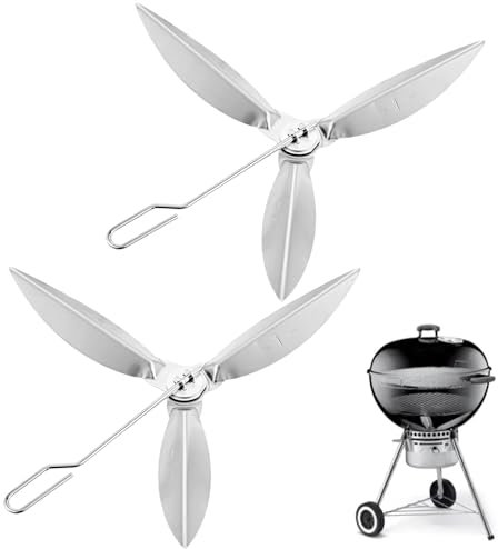 BOWAREPRO Lot de 2 systèmes de nettoyage One-Touch de 22-1/2 compatibles avec les barbecues à charbon de bois/barbecues sphériques Weber 7444 One Touch Kit de nettoyage pour grille de bouilloire,