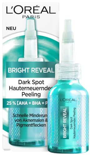 L'Oréal Paris hudförnyande peeling, för en förbättrad hudstruktur och en jämn hudton, med Snake Peel-effekt, lämplig för alla hudtyper, Bright Reveal Dark Spot Peeling, 25 ml