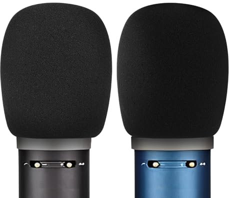 Musiin Schaumstoff-Windschutz - Kompatibel mit Blue Baby Bottle SL, Bluebird SL, Blackout Spark SL Mikrofonen - Antipop Schaumabdeckung, Mic Windschutz, Schwammschaumfilter (Schwarz / 2 Pack)