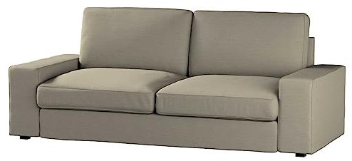 dekoria Ersatz für Bezug für Kivik 3-er Bettsofa Husse passend für Modell Kivik, grau-braun