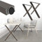 ECD Germany 2X Tischbeine Kreuz X-Form X-Design 60x73 cm, Dunkelgrau, pulverbeschichteter Stahl, Industriedesign, Metall Tischkufen Tischuntergestell Tischgestell Möbelfüße, für Esstisch Schreibtisch