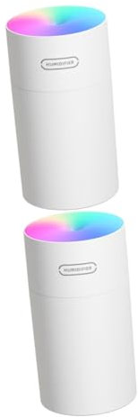 Zerodeko 2pcs Mini Humidifier Car Diffuser Ultrasonic Humidifier Mute Light for Office Portable Auto Turn off 270ml