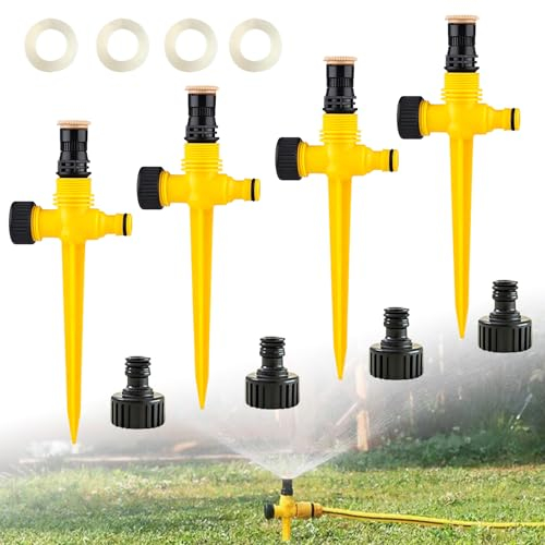 4 Pezzi Irrigatore Da Giardino Multifunzione Regolabile a 360 ° Irrigatori Da Giardino Irrigatori Automatica Sistema Di Irrigazione Del Prato Per Cortile,Piante S-sashuiqi-huang