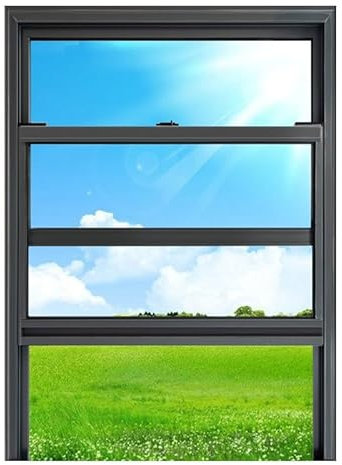 PFCDZDU Aluminium- Service Fenster, Ersatz Bündig Montierte Lüftungs- Glas- Rollläden, Vertikale Schiebe- Schallschutz- Fenster Für Küche Badezimmer Cafés Garage(19.7x55.1in/50x140cm)