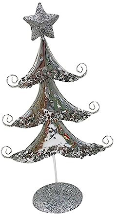 OFFSCH Albero di Natale Artificiale Mini in Ferro Battuto Decorazione da Tavolo Ornamento Natale Finto Realizzato Materiale Durevole Sicuro