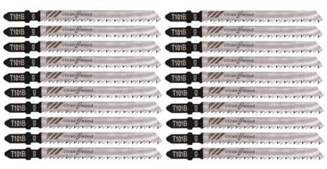 Lahdrhab T101B Stichsägeblätter-Set mit T-Schaft, 20 Stück, 4 10 TPI, Saubere, Präzise, Gerade Schnitte in und PVC